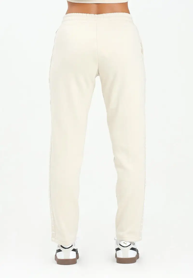 Pantalone sportivo Essentials Tape panna da donna miniatura 3