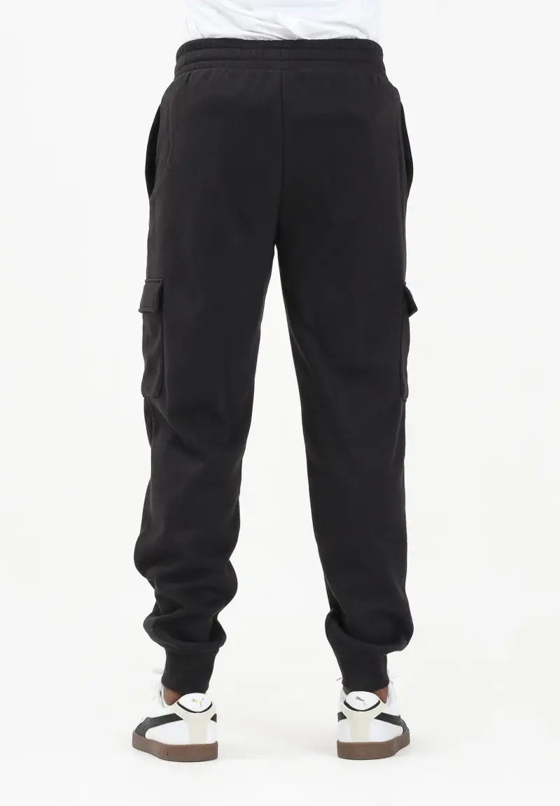 Pantalone sportivo nero da uomo in stile cargo miniatura 3