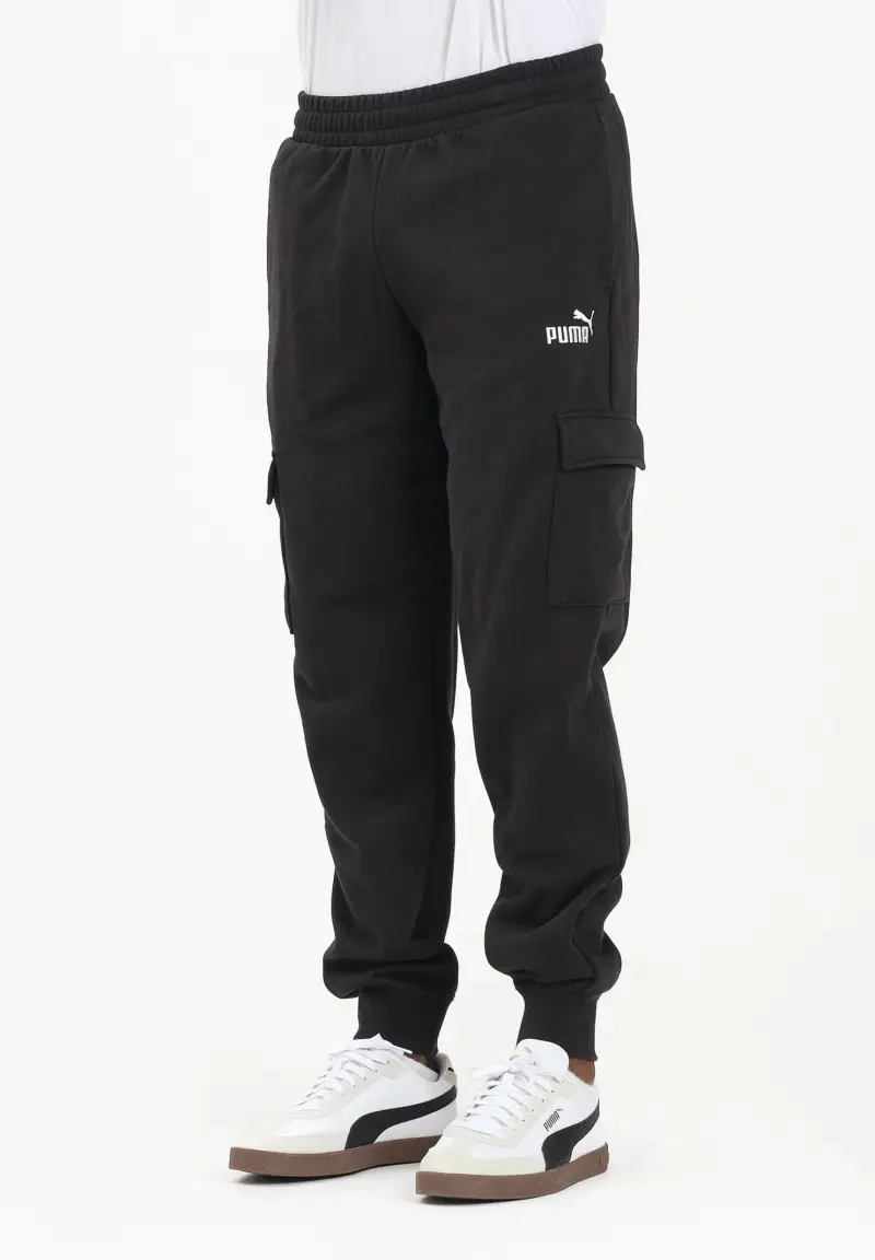 Pantalone sportivo nero da uomo in stile cargo