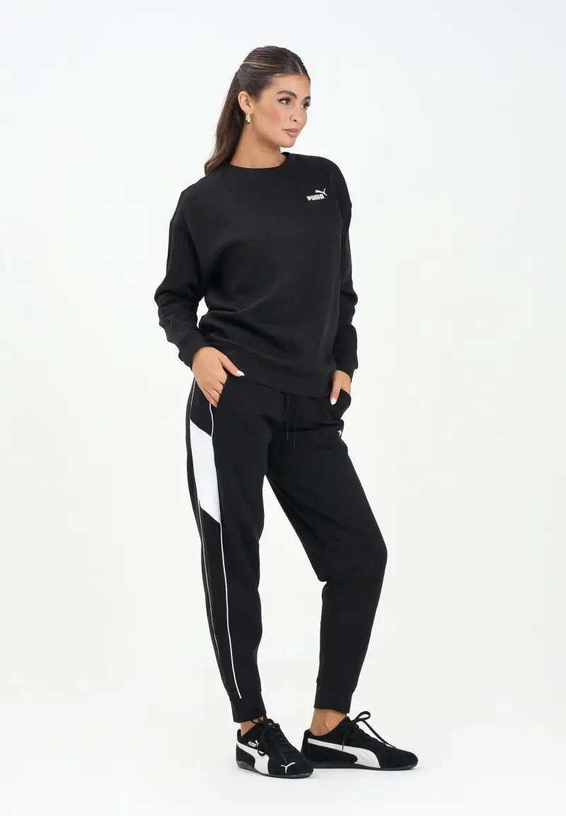 Pantalone sportivo Puma Fleece nero da donna miniatura 2