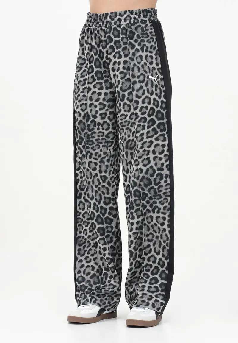 PUMA Pantalone sportivo T7 Leo Luxe Aop Straight Op nero da donna