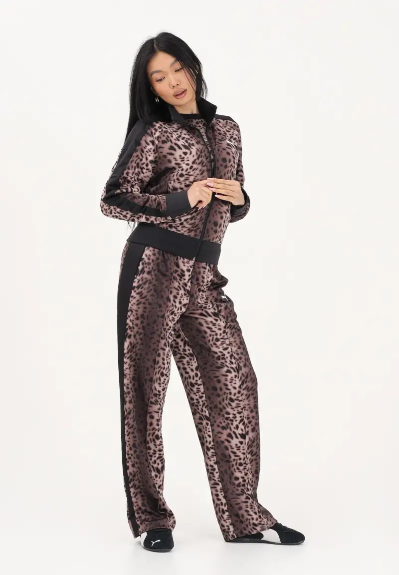 Pantalone sportivo T7 Leo Luxe marrone da donna miniatura 2