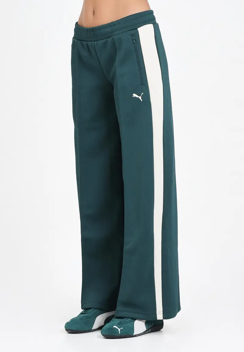 PUMA Pantalone sportivo T7 verde da donna