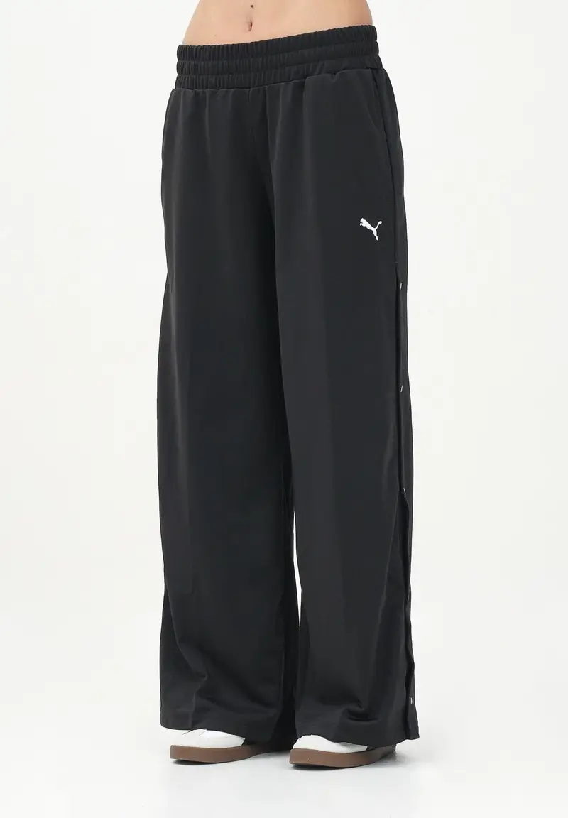 PUMA Pantalone sportivo Wardrobe Ess Relaxed Low-Rise Popper Op nero da donna