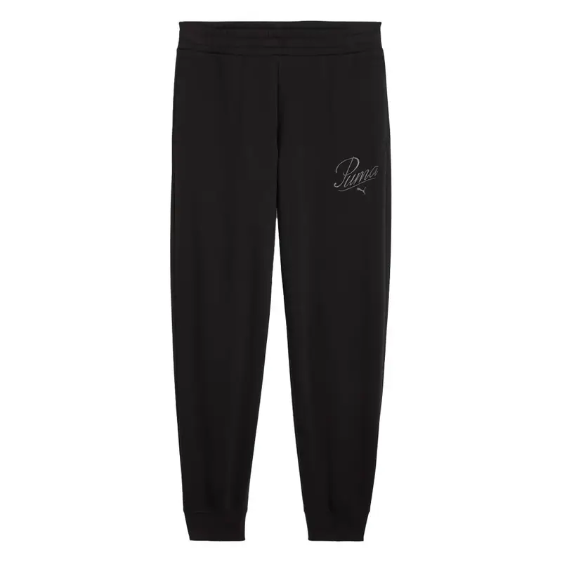 Pantaloni Con Polsino Logo Nero Donna L