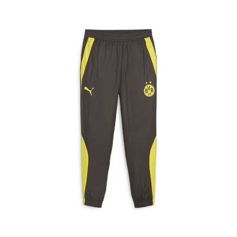 Pantaloni da calcio Borussia Dortmund pre-partita PUMA Black Cyber Yellow | Puma Nero
