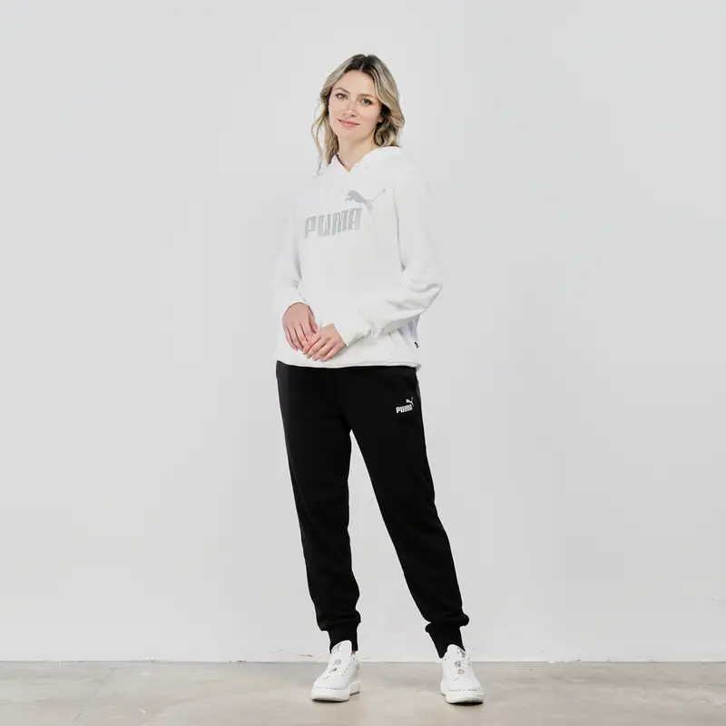 Pantaloni sportivi neri con tasche e polsini