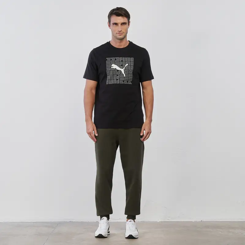 Pantaloni sportivi verdi da uomo con stampa logo