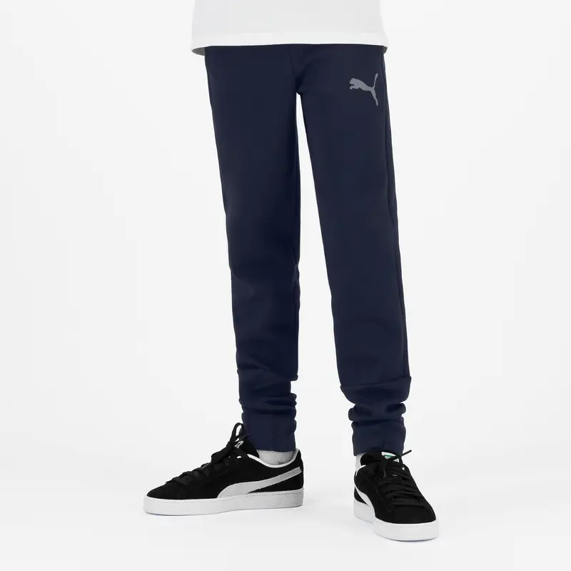 Pantaloni tuta Puma bambino ginnastica regular fit felpati azzurri | Puma