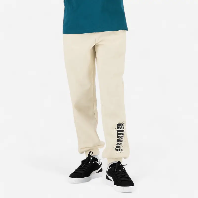 Pantaloni tuta Puma bambino ginnastica regular fit felpati beige | Puma
