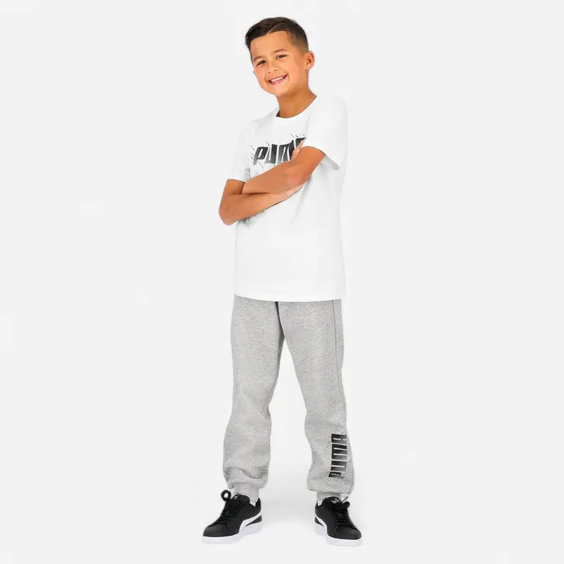 Pantaloni tuta Puma bambino ginnastica regular fit felpati grigi stampati | Puma
