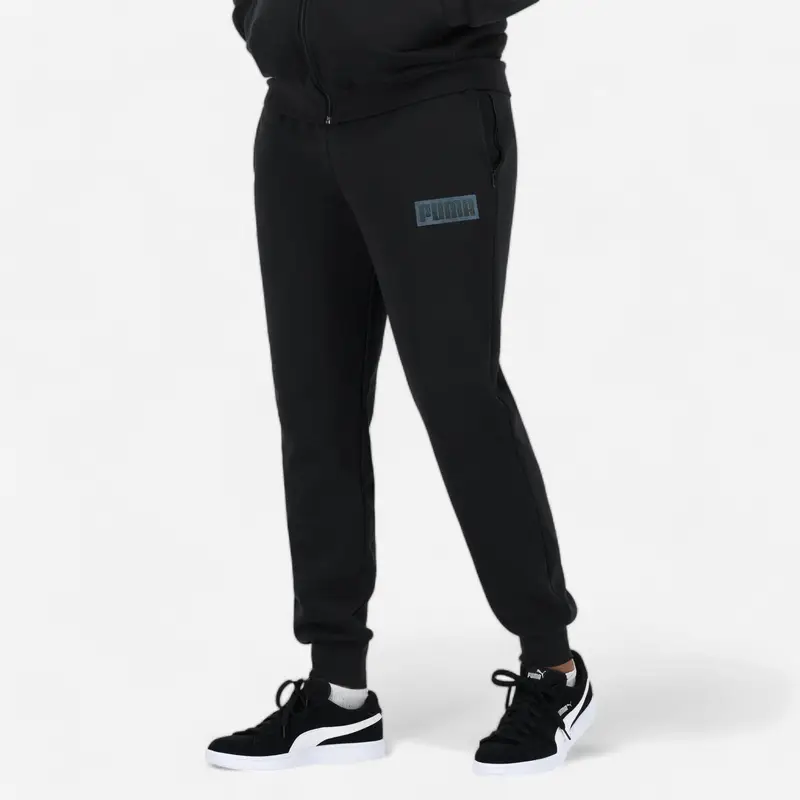 Pantaloni tuta Puma uomo regular fit leggeri neri stampati | Puma Nero