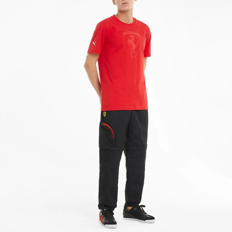 Pantaloni Tuta Tessuti Sportivi Casual Serie Ferrari Puma Uomo Pantaloni Neri 599800-01 L miniatura 5