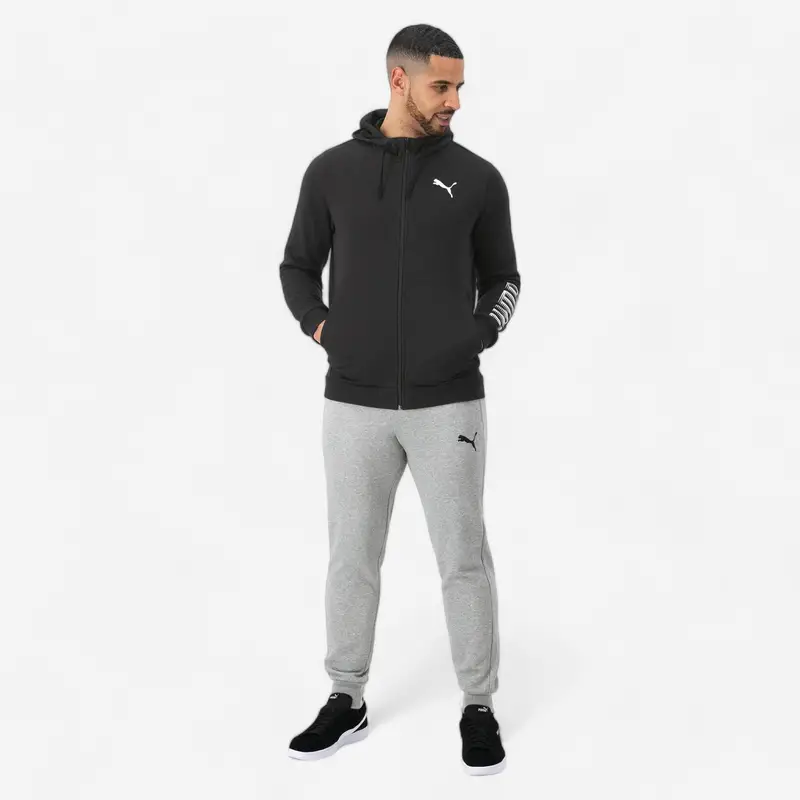 Pantaloni uomo fitness Puma regular misto cotone pesante grigi | Puma Grigio chiaro