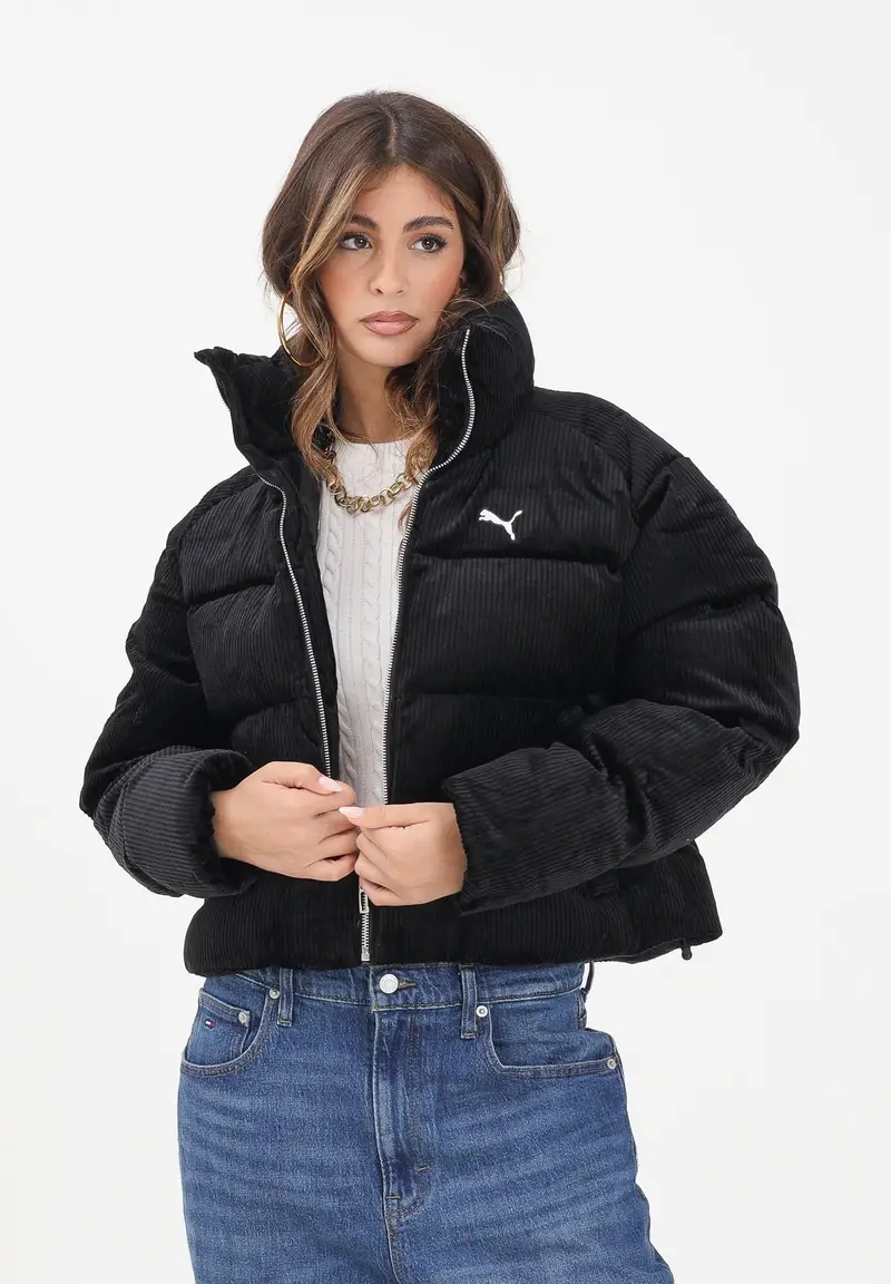 Piumino in velluto a coste Wardrobe Essentials nera da donna miniatura 2