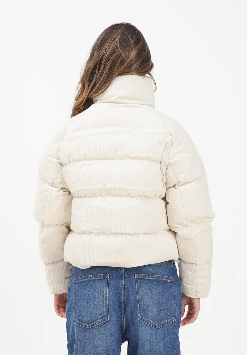 Piumino in velluto a coste Wardrobe Essentials panna da donna miniatura 3