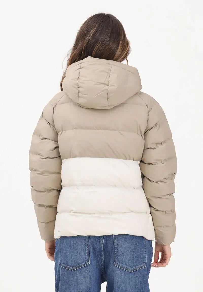 Piumino panna e beige da donna miniatura 3