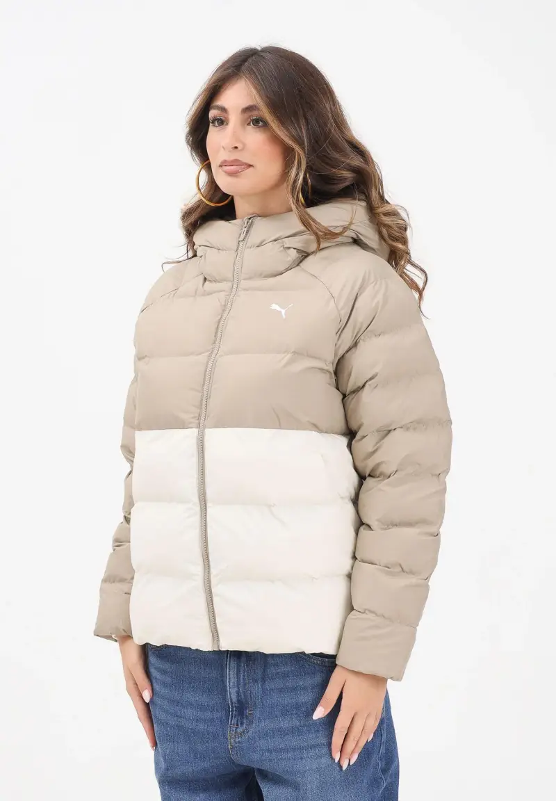 Piumino panna e beige da donna
