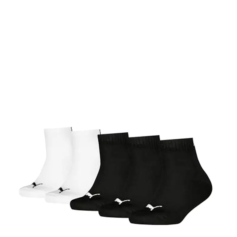 PUMA Plain Quarter, Calzini Unisex - Bambini e ragazzi, Nero Bianco, 31-34