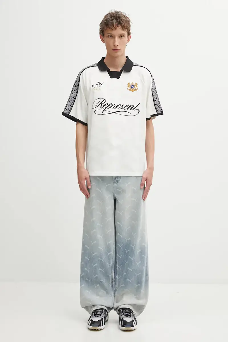 Puma Polo Uomo Beige 3121555 miniatura 5