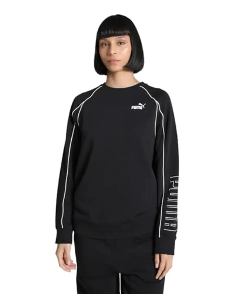 PUMA PUMA Sport Relaxed Crew TR, Felpa con Cappuccio Bambina, PUMA Black, L