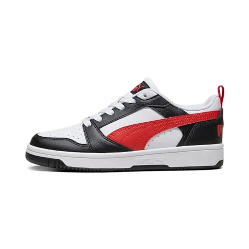 PUMA Rebound V6 Lo Jr, Sneaker Unisex - Bambini e ragazzi, Puma White For All Time Red Puma Black, 39 EU