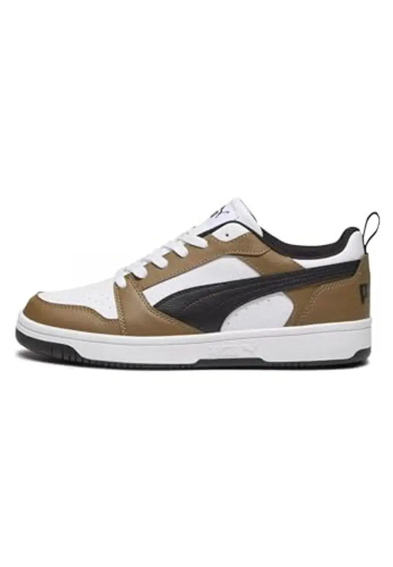 PUMA Rebound V6 Low, Sneaker Unisex - Adulto, White Black Chocolate Chip, 44 EU miniatura 3