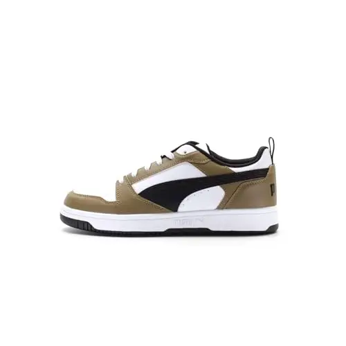 PUMA Rebound V6 Low, Sneaker Unisex - Adulto, White Black Chocolate Chip, 46 EU