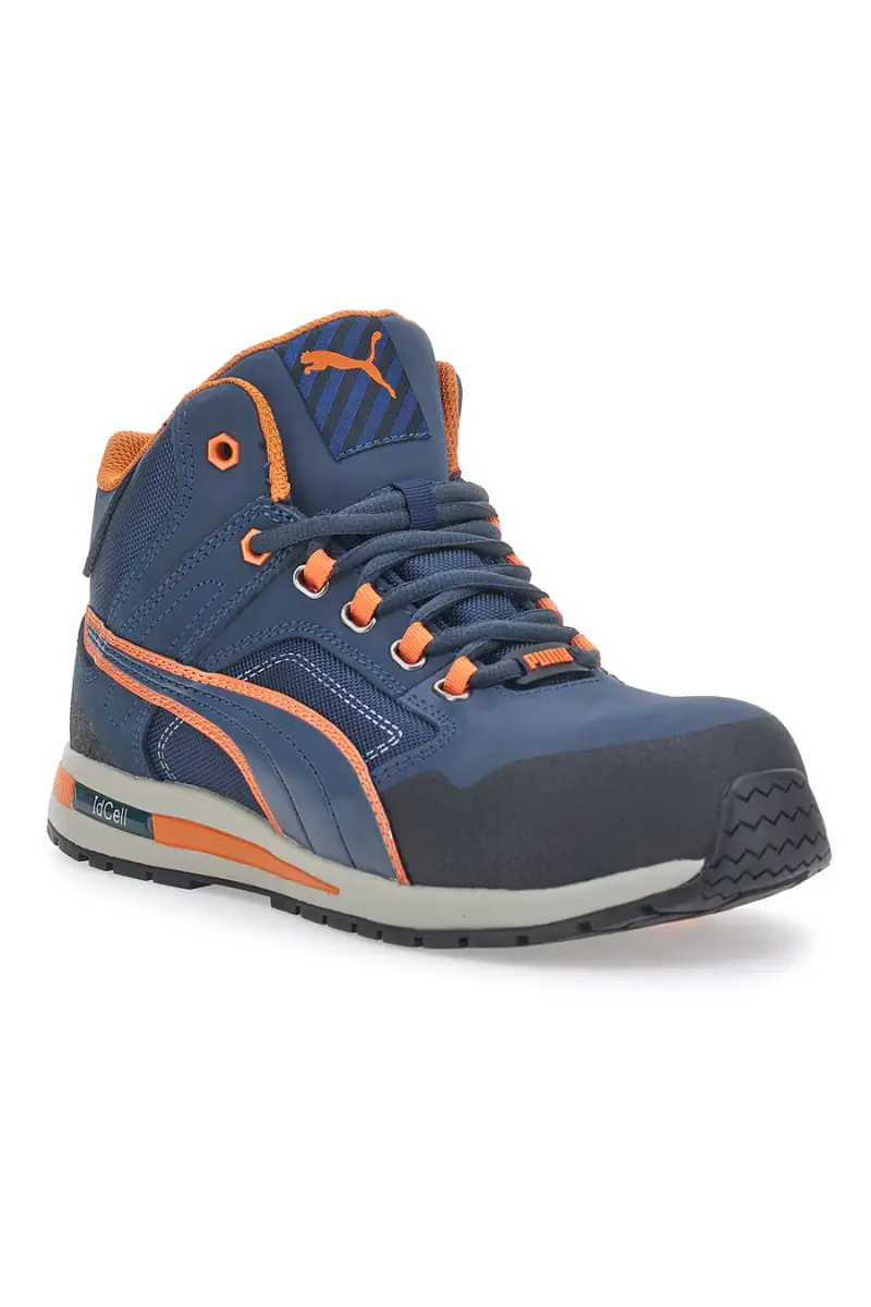 Scarpe antinfortunistiche blu e arancioni S3 Puma Safety Crosstwist Mid [BLUE miniatura 2
