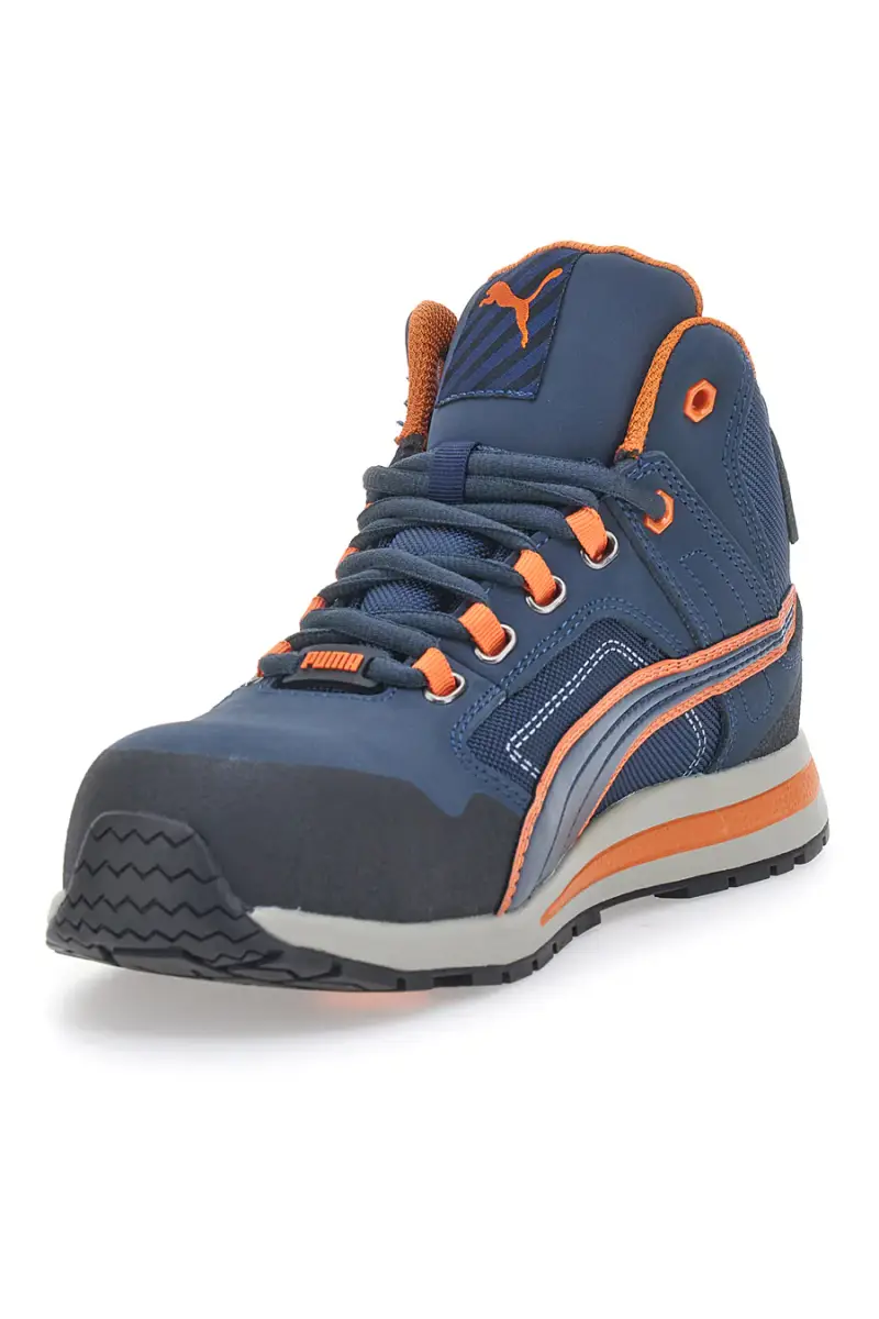 Scarpe antinfortunistiche blu e arancioni S3 Puma Safety Crosstwist Mid [BLUE miniatura 4