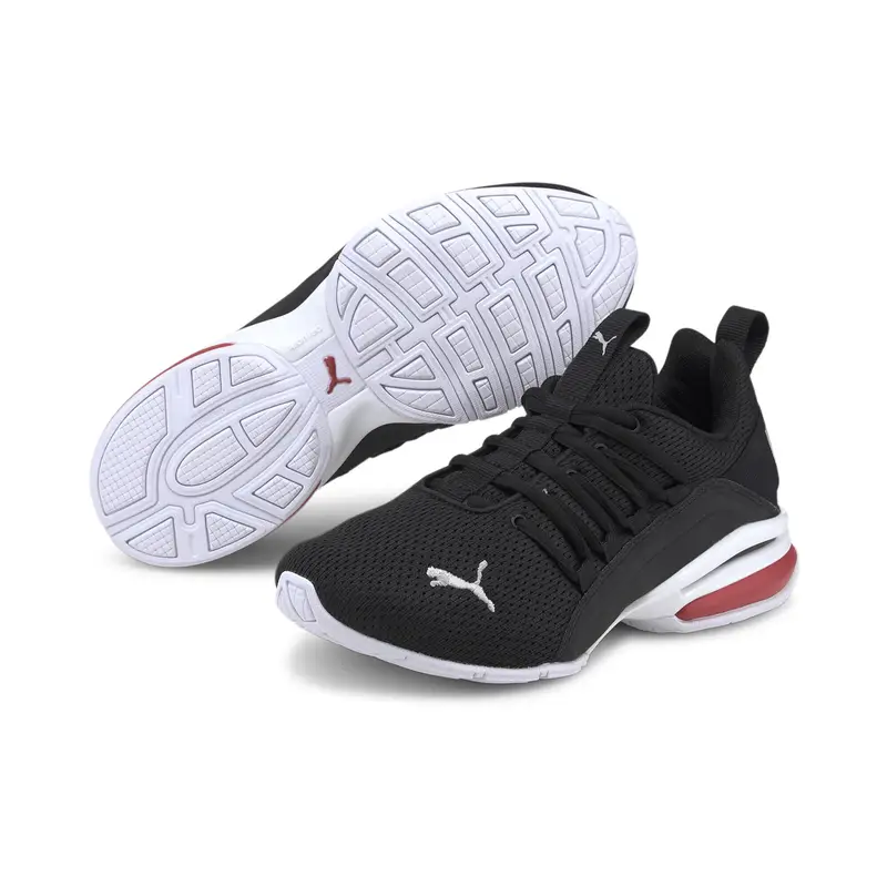 Scarpe Axelion Mesh per ragazzi PUMA Black Silver High Risk Red Gray | Puma Nero