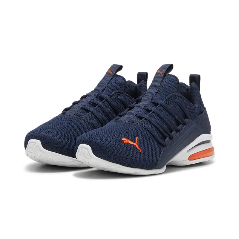 Scarpe Axelion Mesh per ragazzi PUMA Club Navy Flame Flicker White Blue Orange | Puma Blu