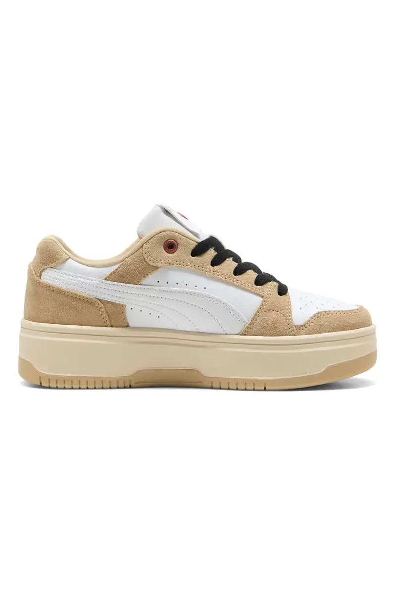 scarpe beige con dettagli animalier in suede Puma Rebound Femme Low Animal [ND] miniatura 4
