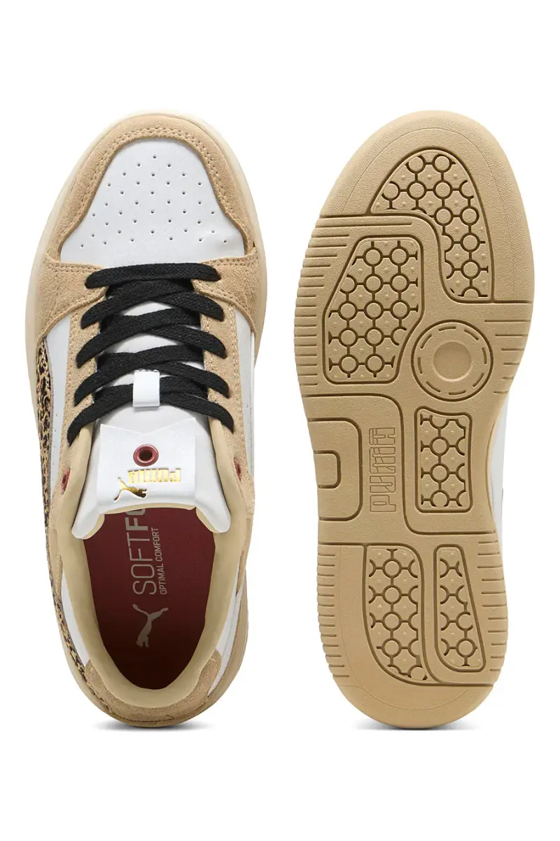 scarpe beige con dettagli animalier in suede Puma Rebound Femme Low Animal [ND] miniatura 5