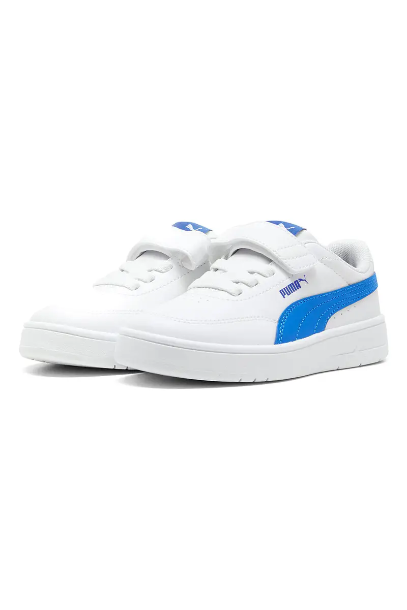 Scarpe bianche con dettagli azzurri Puma Court Classic Clean AC+ PS [BIANCO] miniatura 2