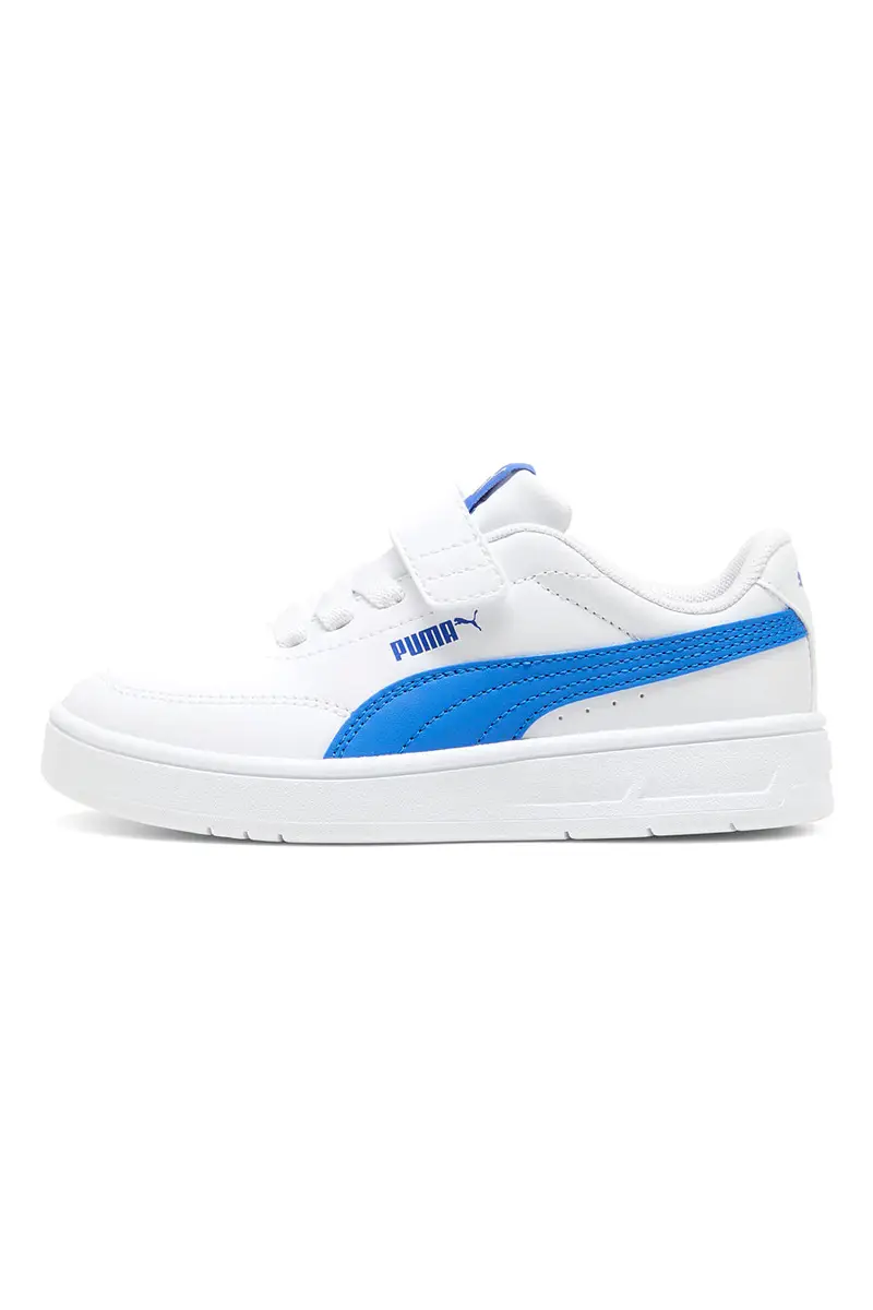 Scarpe bianche con dettagli azzurri Puma Court Classic Clean AC+ PS [BIANCO]