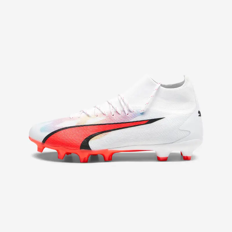 Scarpe calcio adulto Puma ULTRA.2 PRO FG/AG bianche e rosse | Puma Bianco