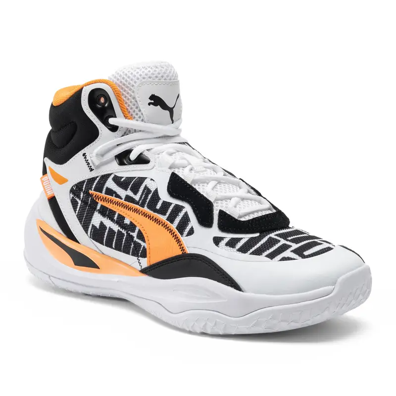 Scarpe da basket da uomo PUMA Playmaker Pro Mid Block Party | Puma Bianco