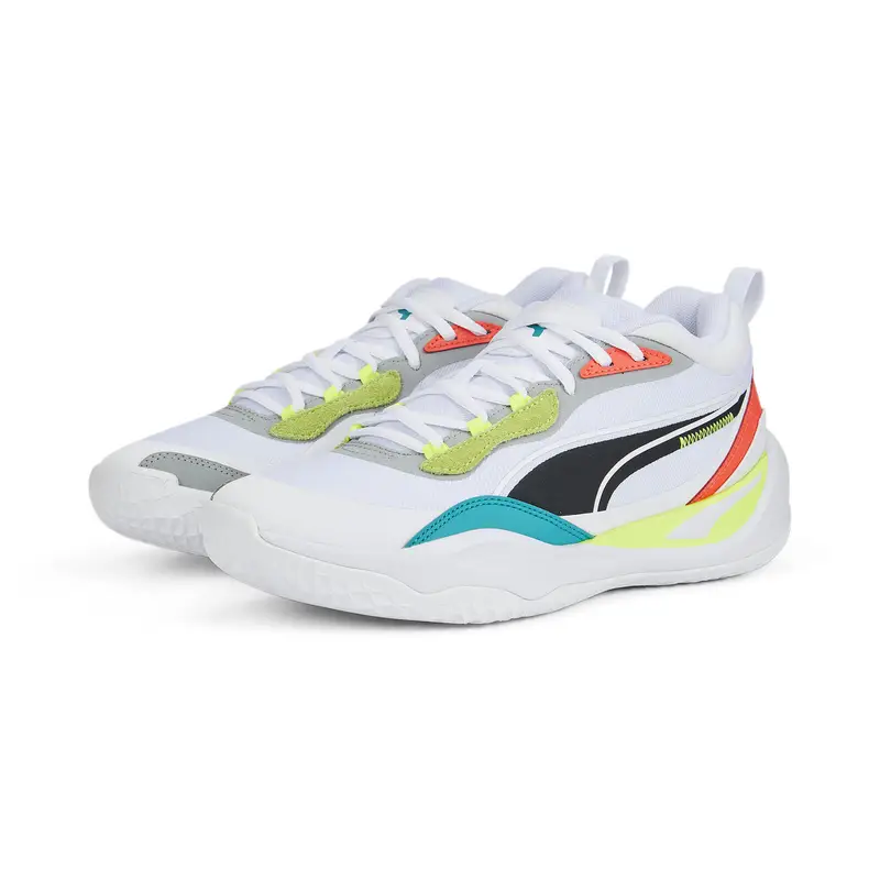 Scarpe da basket Playmaker Pro PUMA White Fiery Coral Orange | Puma Bianco