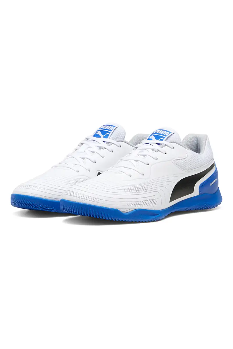 Scarpe da calcetto bianche e suola blu Puma Truco III [BIANCO miniatura 2