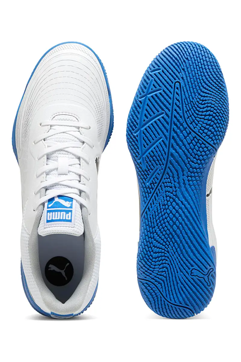 Scarpe da calcetto bianche e suola blu Puma Truco III [BIANCO miniatura 4
