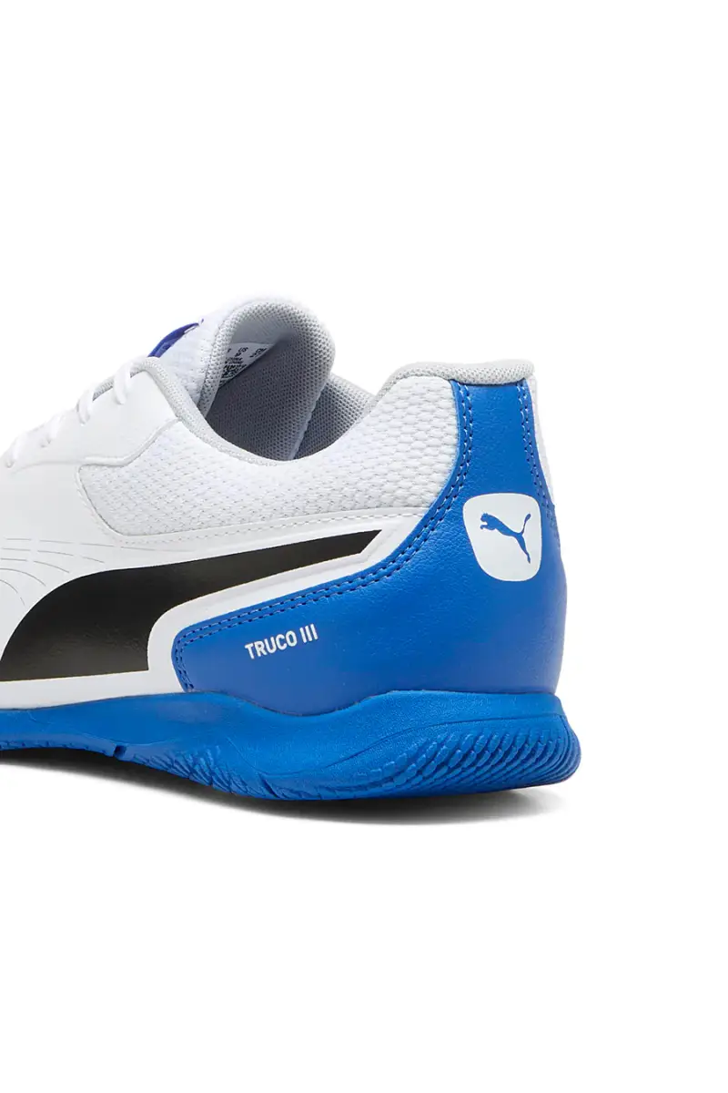 Scarpe da calcetto bianche e suola blu Puma Truco III [BIANCO miniatura 5