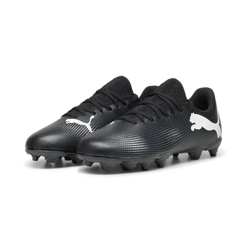 Scarpe da calcio FUTURE 7 PLAY FG/AG da ragazzi PUMA Black White | Puma Nero
