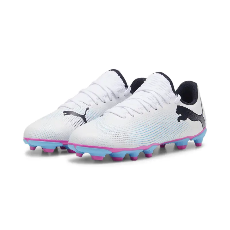 Scarpe da calcio FUTURE 7 PLAY FG/AG da ragazzi PUMA White Black Poison Pink | Puma Bianco