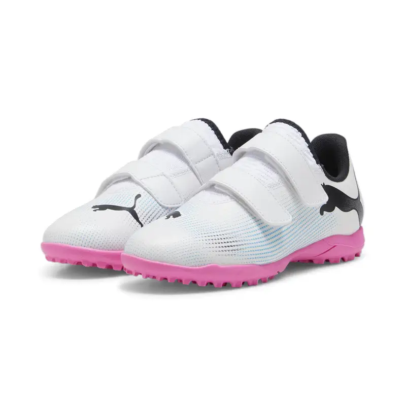 Scarpe da calcio FUTURE 7 PLAY TT da ragazzi PUMA White Black Poison Pink | Puma Bianco
