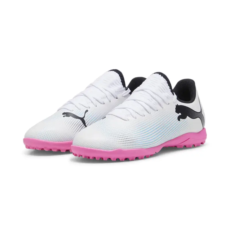 Scarpe da calcio FUTURE 7 PLAY TT da ragazzi PUMA White Black Poison Pink | Puma Bianco