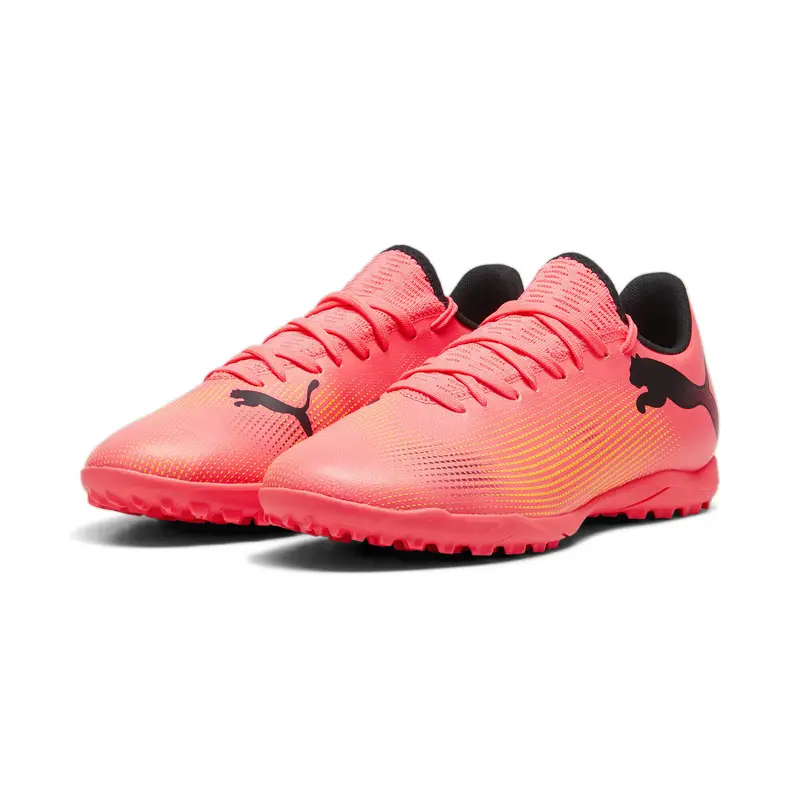 Scarpe da calcio FUTURE 7 PLAY TT PUMA Sunset Glow Black Sun Stream Pink Orange | Puma Nero