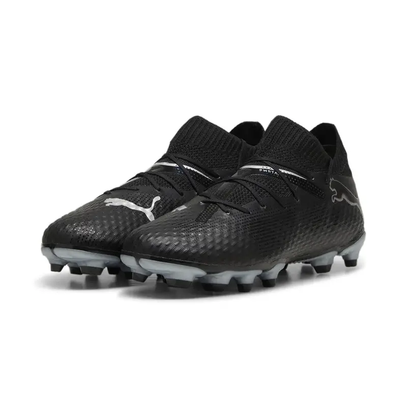 Scarpe da calcio FUTURE 7 PRO FG/AG per ragazzi PUMA Black Silver Metallic | Puma Nero