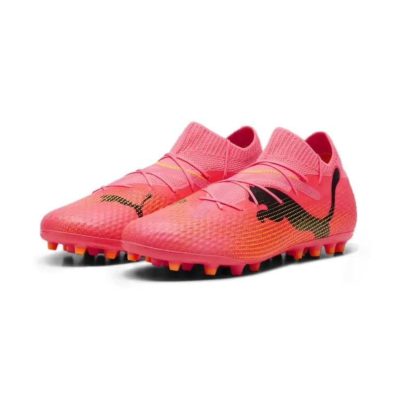 Scarpe da calcio FUTURE 7 PRO MG PUMA Sunset Glow Black Sun Stream Pink Orange | Puma Nero