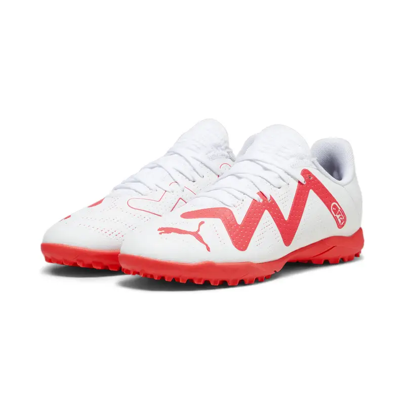 Scarpe da calcio FUTURE PLAY TT da ragazzi PUMA White Fire Orchid Red | Puma Bianco